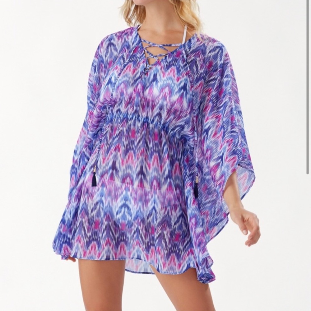 🆕 Tommy Bahama Ikat Mirage Lace Front Tunic